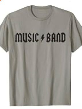 Music Band loose fit women cotton grey shirt
